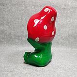 Садовая фигурка Лягушонок в шляпке мухомора, фото 3