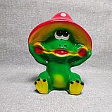 Садовая фигурка Лягушонок в шляпке мухомора, фото 4