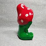 Садовая фигурка Лягушонок в шляпке мухомора, фото 5