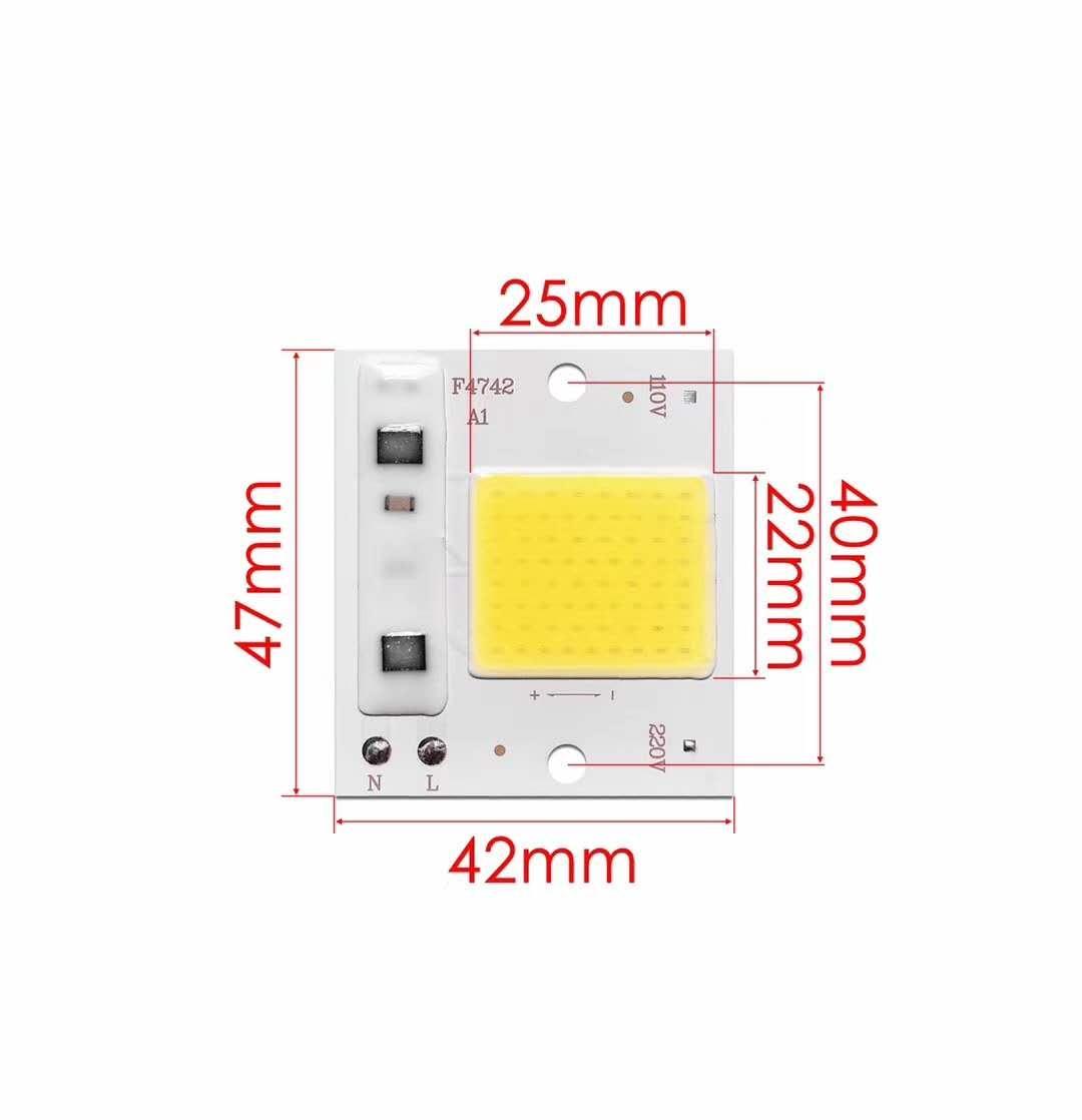 Светодиодная LED матрица AC 10Ватт 47*42мм SMART CHIP 220V ( встроенный драйвер ) Теплый белый - фото 1 - id-p10297119