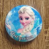 Именной значок с изображением мультгероя "Холодное серце", фото 2