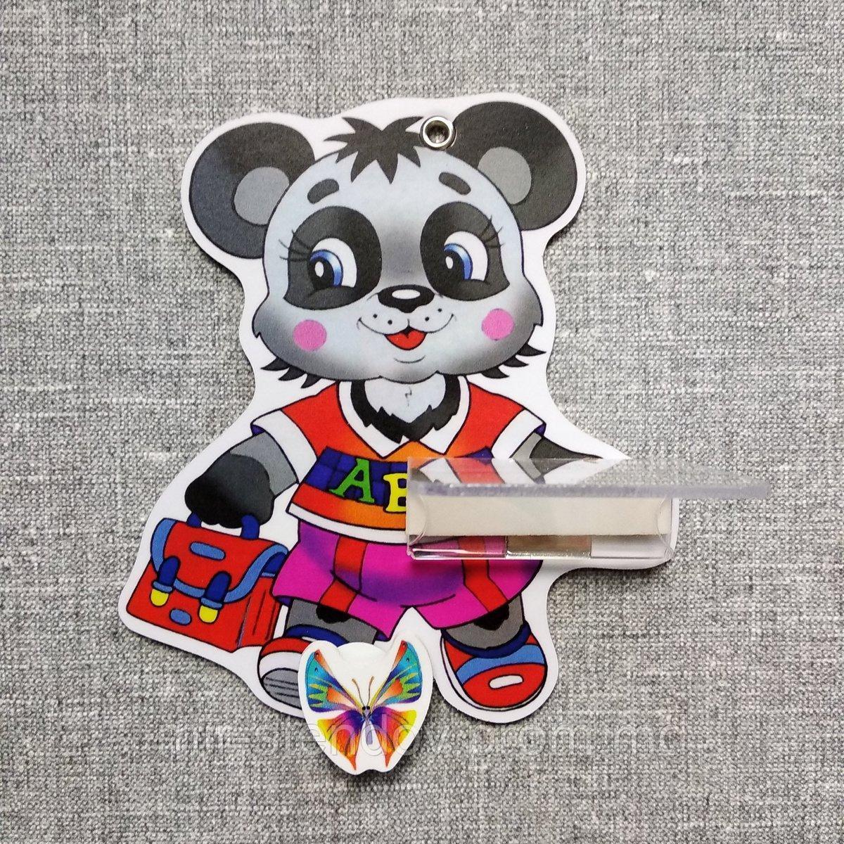 Стенд для рисунка и поделки Панда - школьник, фото 1