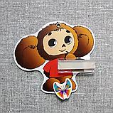 Стенд с полочкой для поделки и магнитом для рисунка Чебурашка, фото 2