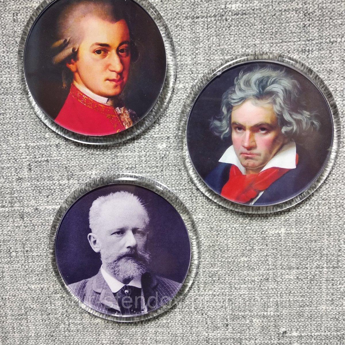 Магниты с портретами знаменитых композиторов - фото 1 - id-p10297447