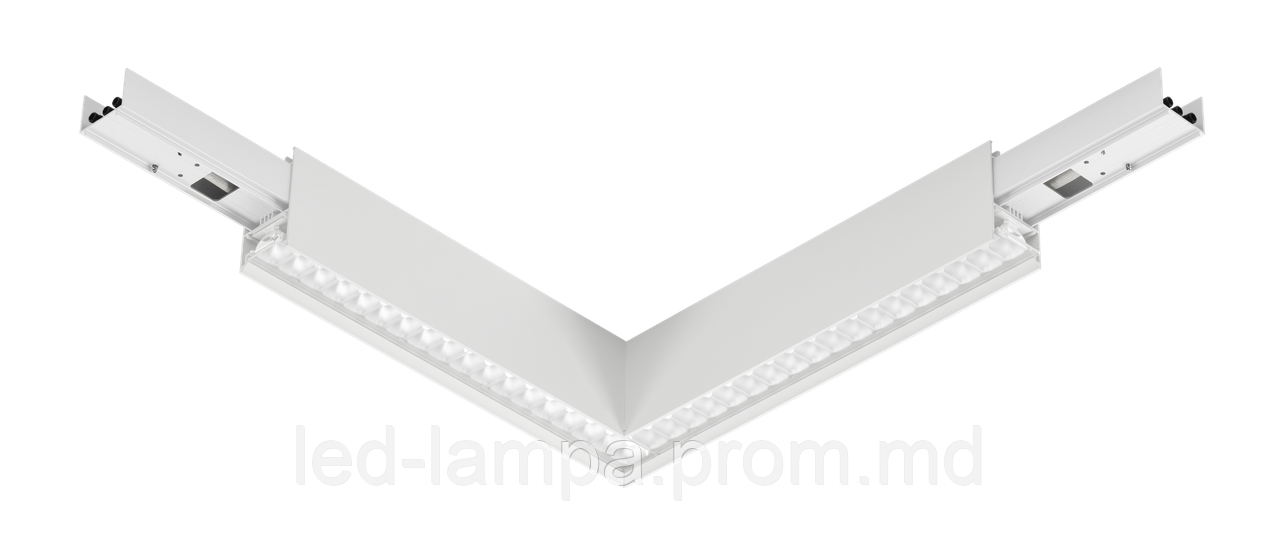 Светодиодный светильник GTV, 30W (EMC+), UGR<19, 4000K, подвесной, белый, угловое соединение для OMEGA LINE-L - фото 1 - id-p10317968