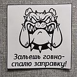 Наклейка на автомобиль "Зальешь г...о - спалю заправку", фото 2