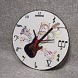 Часы настенные для кабинета музыки с гитарой, фото 2