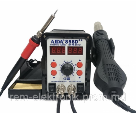 Новинка - Aida 858D++, два индикатора, термовоздушная паяльная станция, фен + паяльник - фото 1 - id-p9047856