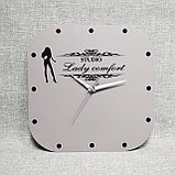 Настенные часы для салона красоты. "Lady comfort" (Квадратные), фото 2