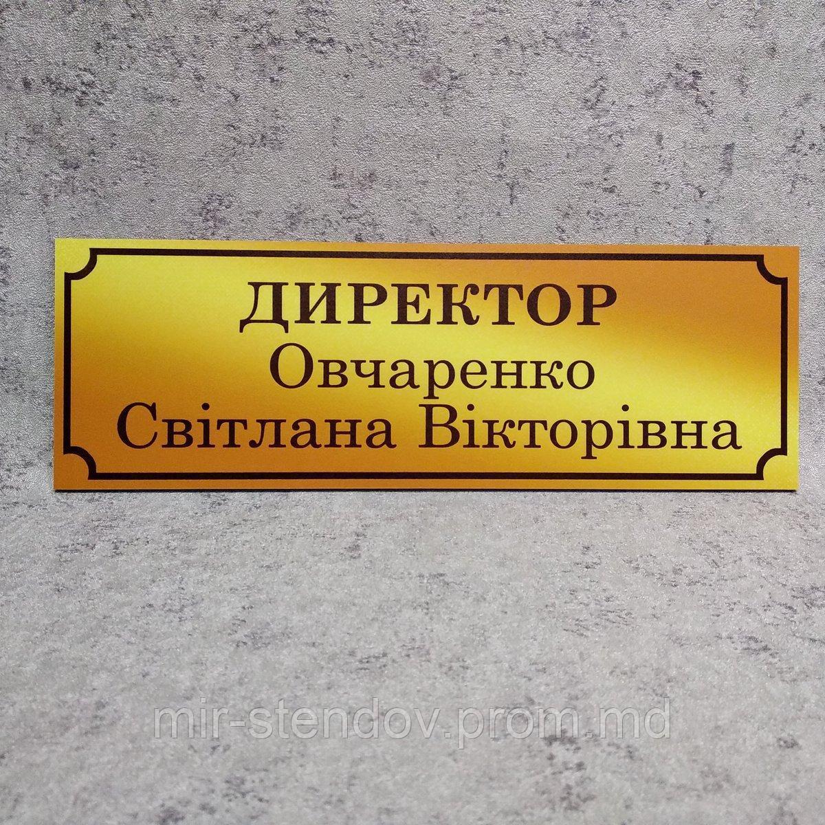 Табличка Директор, с ФИО (Gold school), фото 1