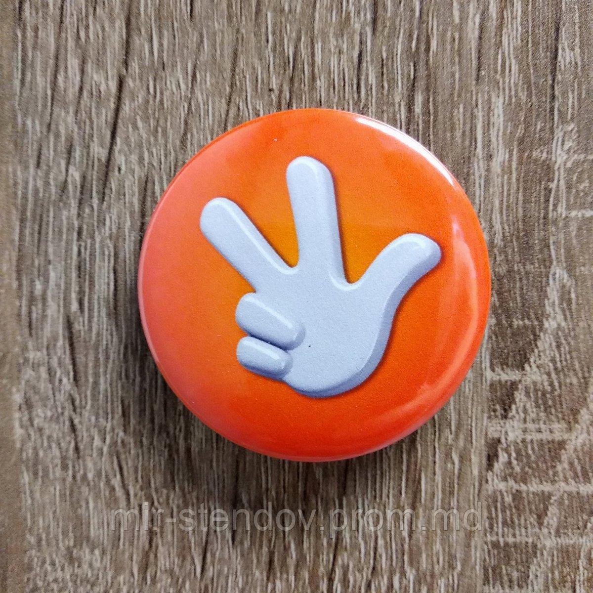 Значок сувенирный Фиксики оранжевый, фото 1