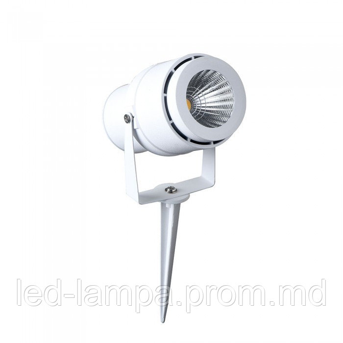 Светодиодный LED светильник V-TAC, 12W, 3000К, грунтовой, белый, алюминиевый, GARDEN SPIKE. - фото 1 - id-p10338725