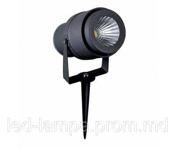 Светодиодный LED светильник V-TAC, 12W, 3000К, грунтовой, чёрный, алюминиевый, GARDEN SPIKE. - фото 1 - id-p10338726
