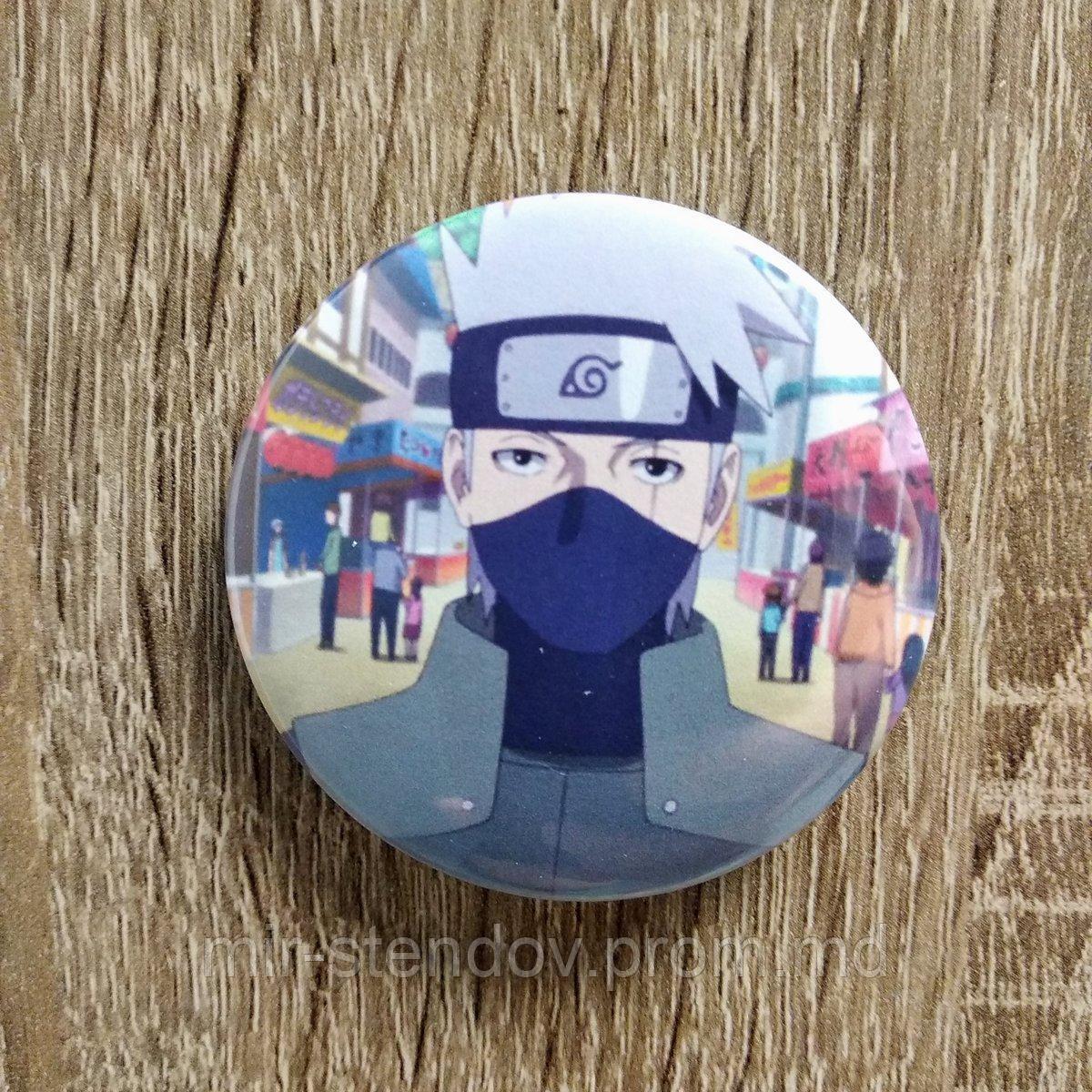 Значок металлический "Какаши Хатакэ" (Шиноби Скрытого Листа), фото 1
