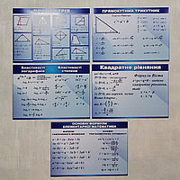 Картонные плакаты для кабинета Математики. (Гоглубые)