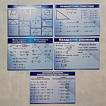 Картонные плакаты для кабинета Математики. (Гоглубые)