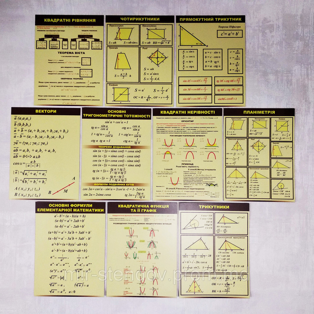 Комплект плакатов Для кабинета математики (10 шт). - фото 1 - id-p10107291