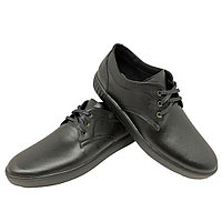 Туфли спортивные черные натуральная кожа на шнуровке (9к)