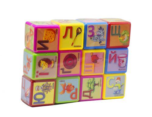 Кубики Азбука 12 штук, большая (укр) - фото 1 - id-p10359966