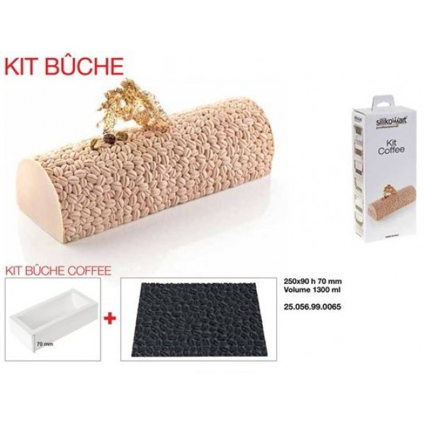 Форма силиконовая c ковриком Silikomart Кофейные зерна 250x90x70 мм Kit Buche Coffee - фото 1 - id-p8275729