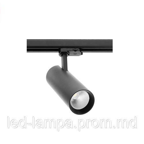 Светодиодный LED светильник, трековый, GTV, 30W(EMC+), 4000К, 38°, трёхфазный, IP20, RA 80, чёрный корпус - фото 1 - id-p10361644