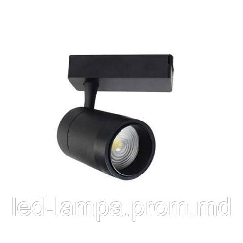 Светодиодный LED светильник, трековый, 30W, Econom, 4200К, 15°-60°, двухфазный, IP20, чёрный корпус, сталь. - фото 1 - id-p10363472