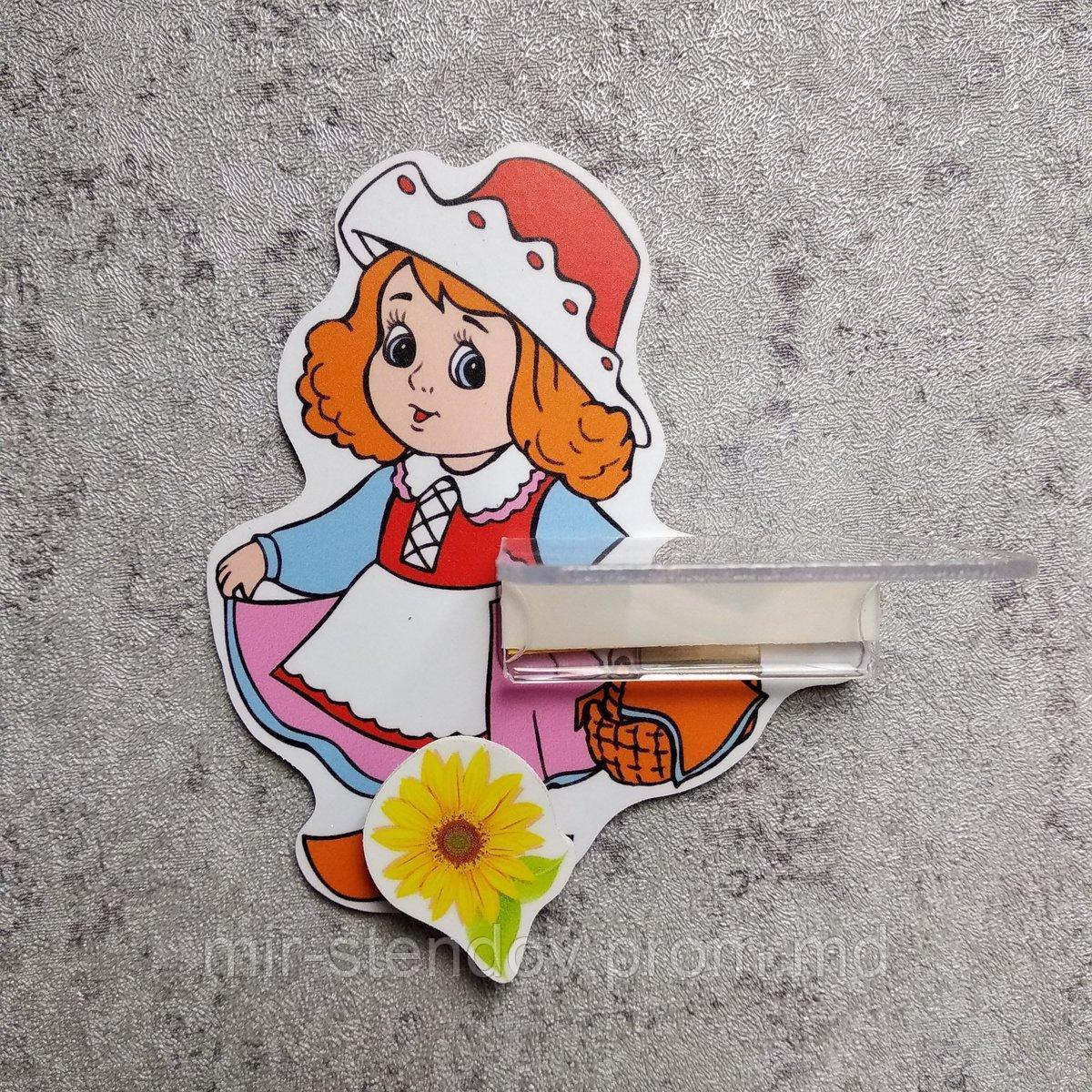 Стенд с полочкой для поделки и магнитом для рисунка Красная шапочка, фото 1