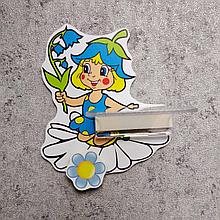 Стенд с полочкой для поделки и магнитом для рисунка Дюймовочка