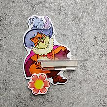 Стенд с полочкой для поделки и магнитом для рисунка Кот в сапогах