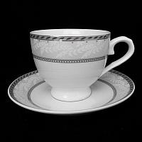 Чашка чайная с блюдцем Германия Серебрянная ветка 210 мл,26129W