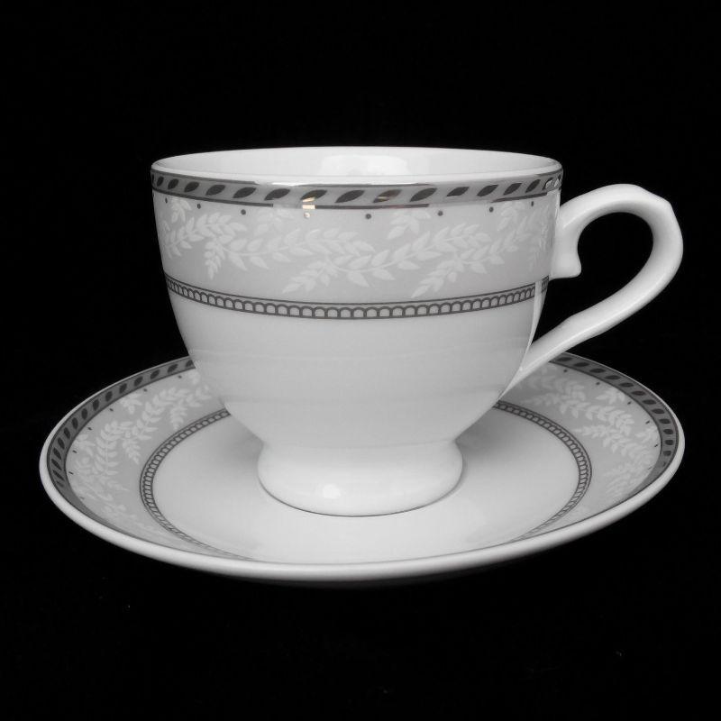 Чашка чайная с блюдцем Германия Серебрянная ветка 210 мл,26129W - фото 1 - id-p10363763