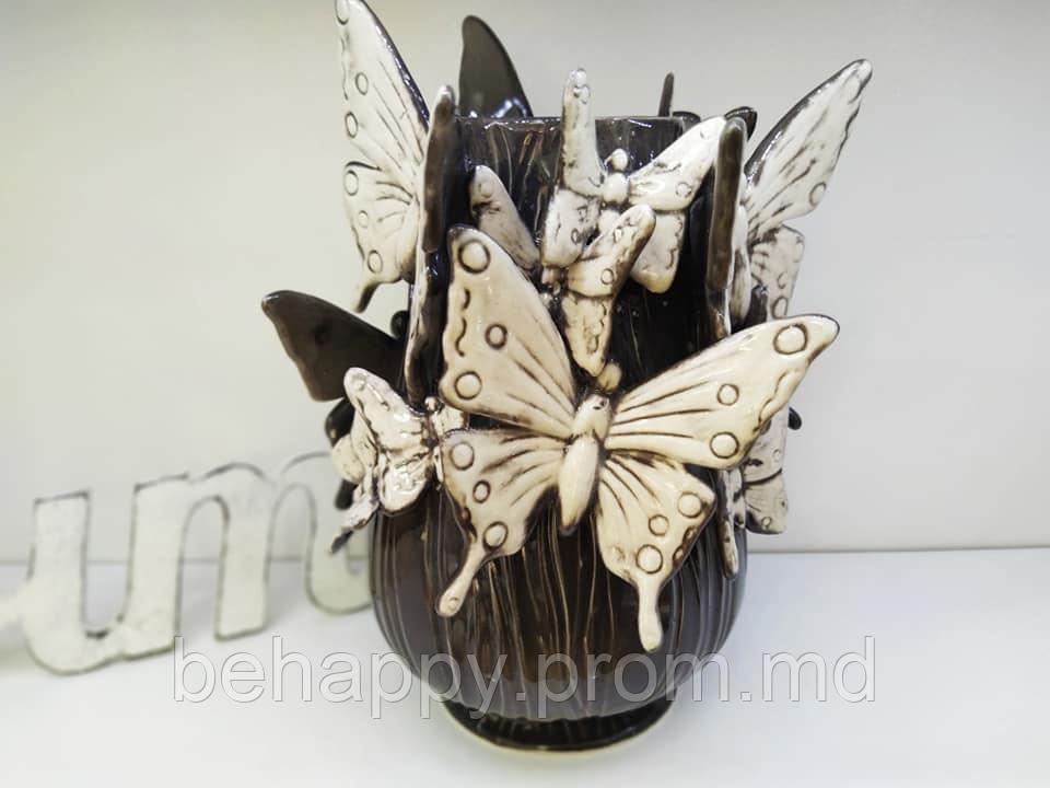 Vaza din ceramica cu fluturasi - фото 1 - id-p10364092