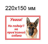 Табличка "Внимание, во дворе собака без привязи" (Немецкая овчарка), фото 2