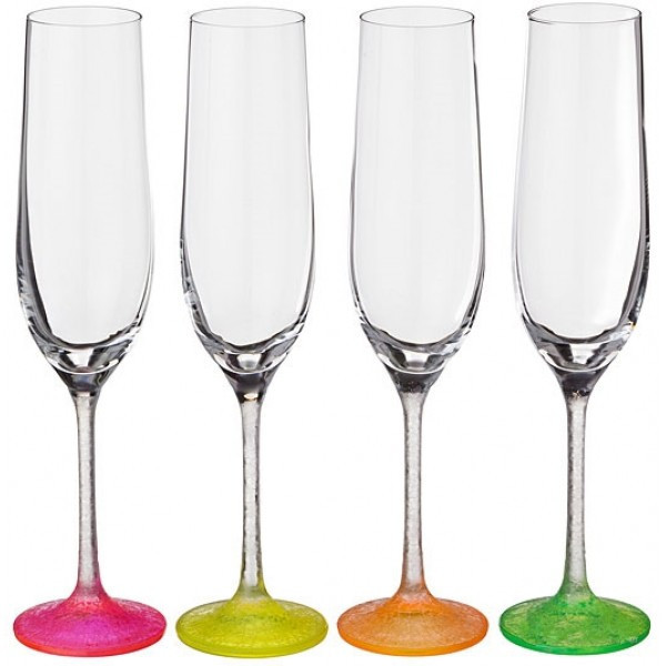Набор бокалов для шампанского Bohemia Neon Frozen 190 мл 4 пр b40729-D4896 - фото 1 - id-p10374789