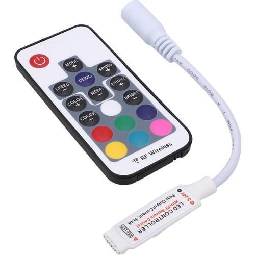 RGB контроллер RF 12A 144Ватт | 17 кнопок 5-24Вольт | для светодиодной RGB ленты. - фото 1 - id-p10374912