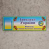 Табличка кабинетная Интеллект Украины с кармашком и вставками, фото 4