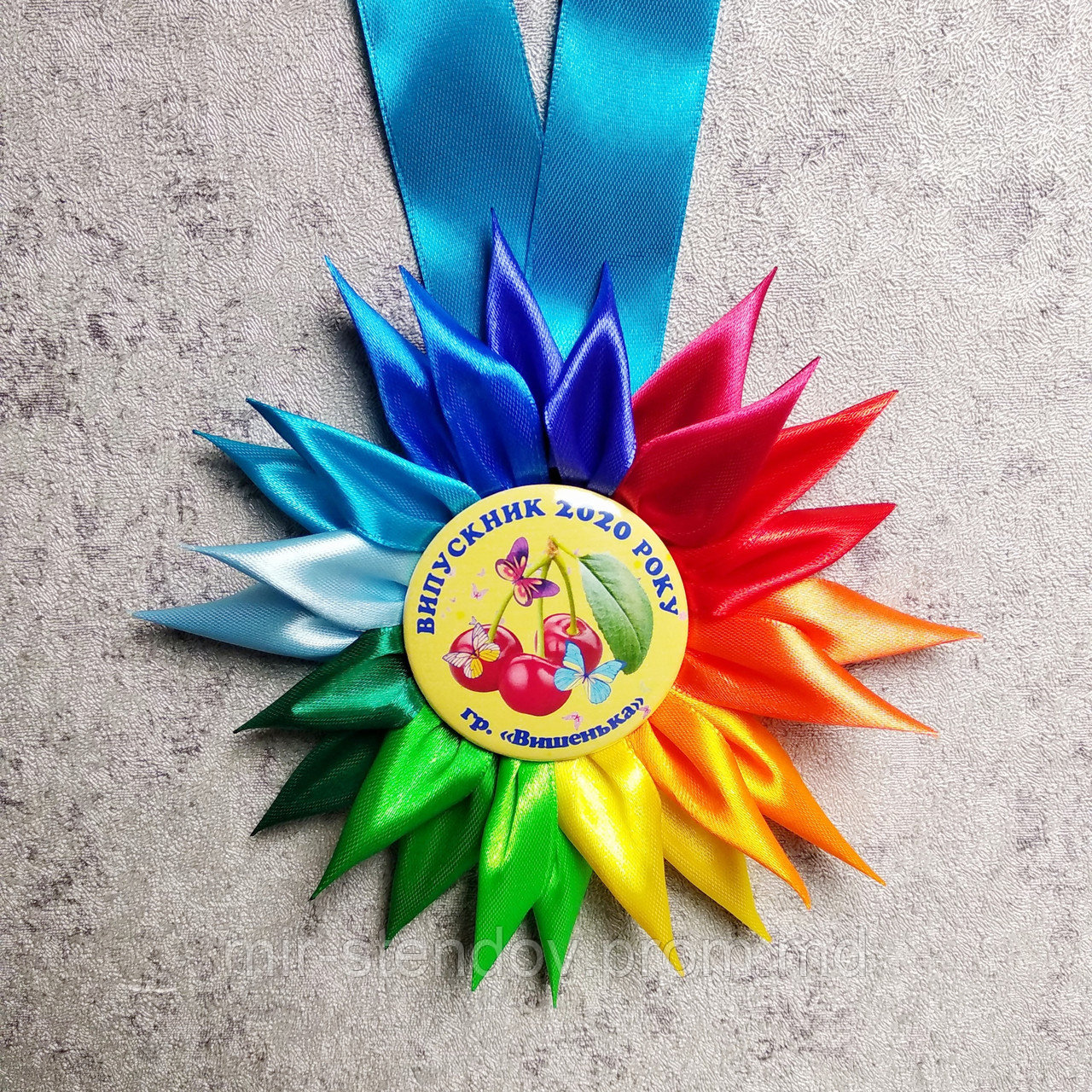 Медаль для выпускников д/с с розеткой-канзаши Семицветик - фото 1 - id-p10384066