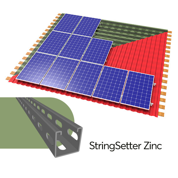 StringSetter Zinc M15 комплект оцинкованного креплений 15 PV модулей для металлочерепицы - фото 1 - id-p10384417