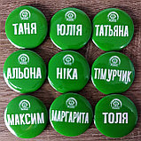 Значки-бейджи для кофейни с именами сотрудников и логотипом, фото 3