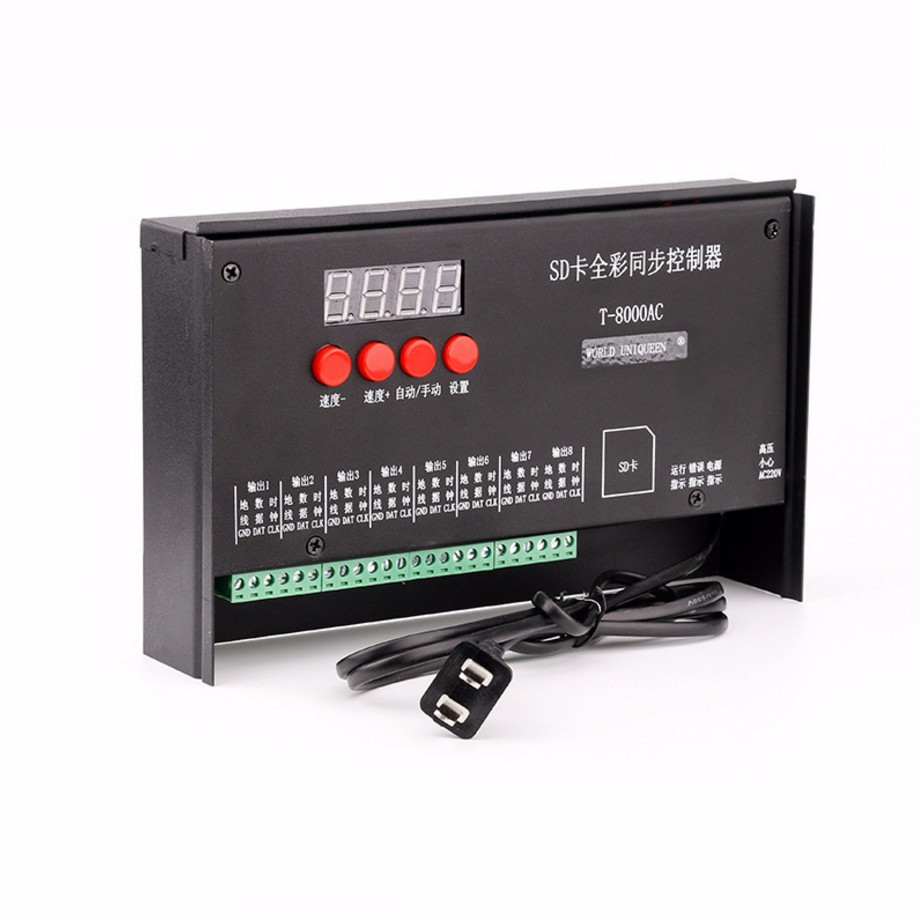 Програмируемый DMX контроллер T8000AC | RGB 5-24В | для адресуемой ленты и светодиодов - фото 1 - id-p10394904