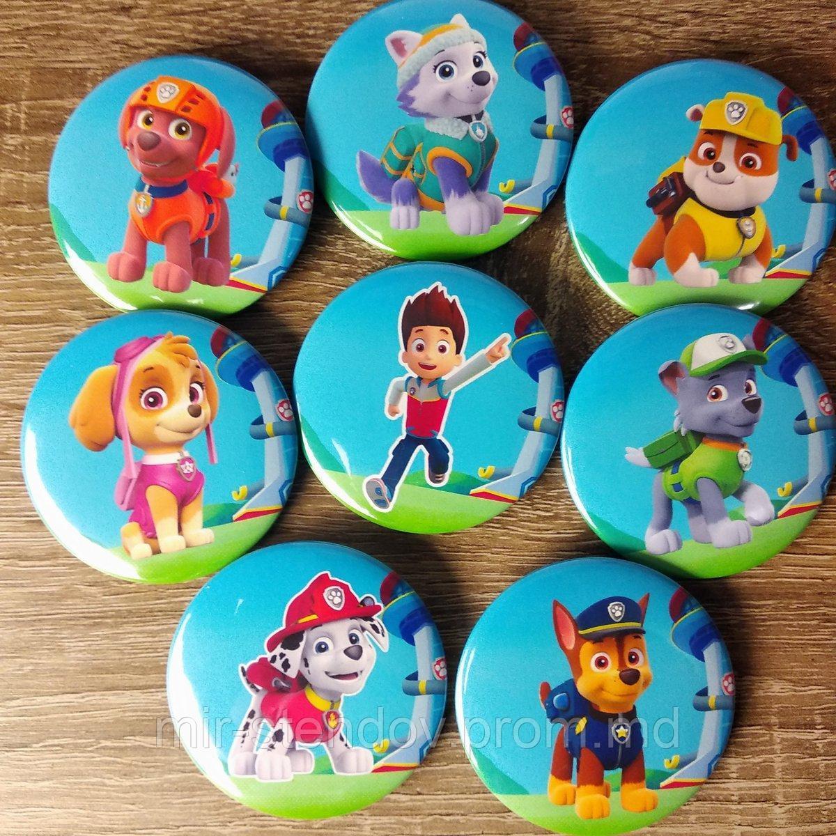 Комплект значков герои "Щенячий патруль", фото 1