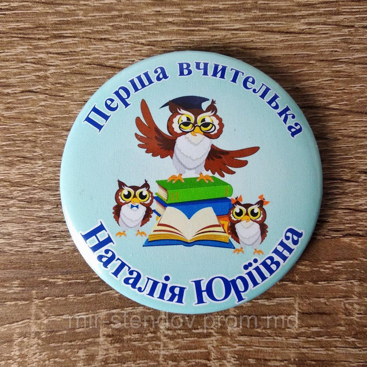 Значок Первая учительница. "Мудрая Сова", фото 1