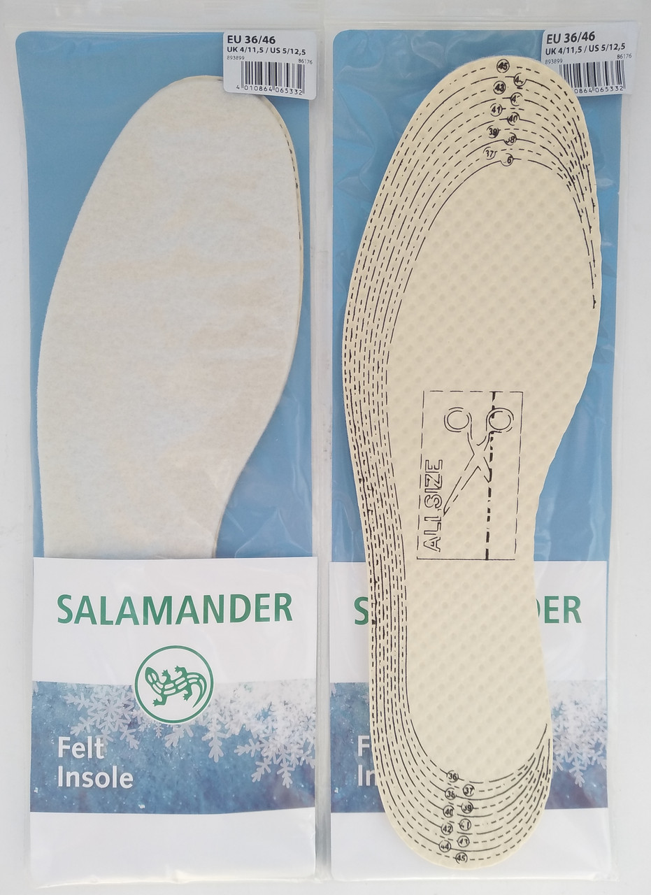 Стельки для обуви Salamander Felt Insole вырезная 36-46 размеры