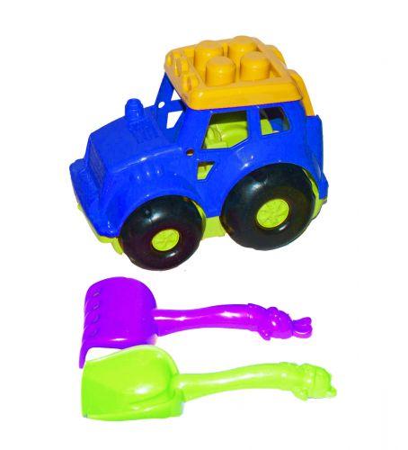 Трактор Кузнечик №1, синий (лопатка+грабли) - фото 1 - id-p10398172