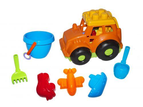 Трактор "Кузнечик №3"с песочным набором (оранжевый) - фото 1 - id-p10398978