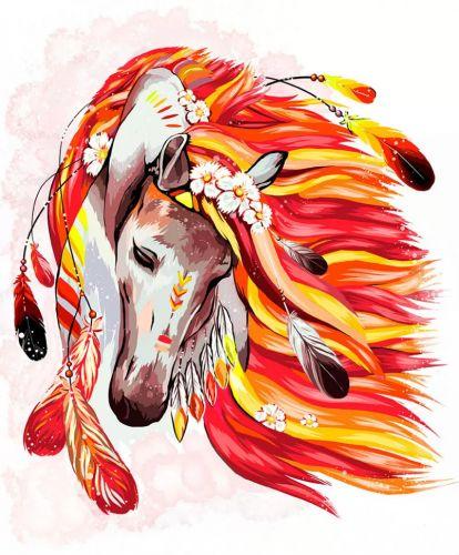 Картина по номерам "Огненная лошадь" укр - фото 1 - id-p10402041
