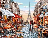 Картина по номерам "Цветочный магазин Парижа" укр