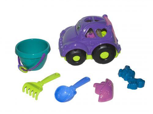 Сортер-машина "Автошка" №3 (фиолетовая) с большим песочным набором - фото 1 - id-p10398995