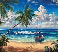 Картина по номерам "Лодка на побережье"