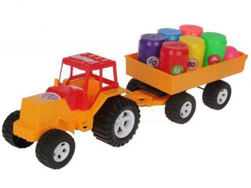 Трактор с прицепом и бочонками (оранжевый) - фото 1 - id-p10400323